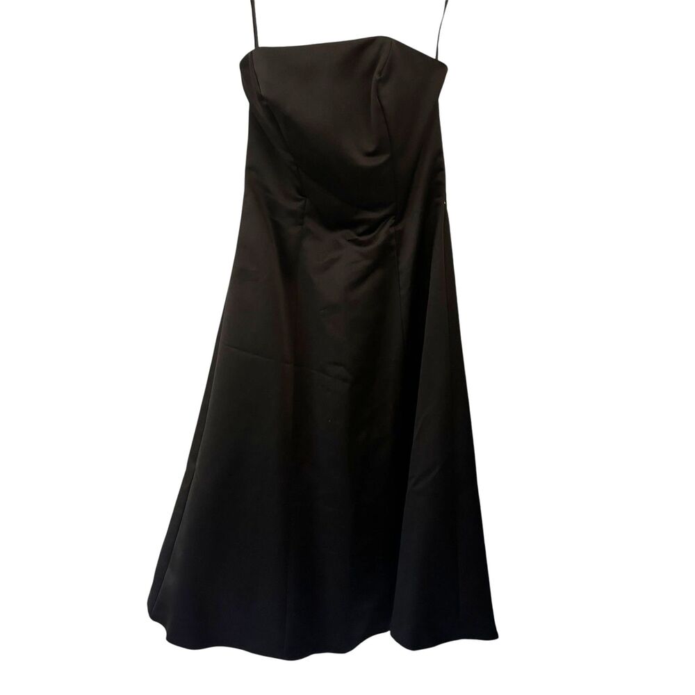 MORI LEE by‎ Madeline Gardner Strapless Satin Midi Dress Fit & Flare Size 9/10